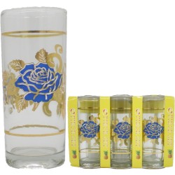 ΠΟΤΗΡΙΑ ΝΕΡΟΥ ΓΥΑΛΙΝΑ ΣΩΛΗΝΕΣ BLUE ROSE ΣΕΤ 6ΤΕΜ 260ML