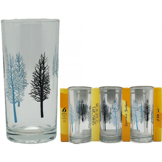 ΠΟΤΗΡΙΑ ΝΕΡΟΥ ΓΥΑΛΙΝΑ ΣΩΛΗΝΕΣ WINTER TREES ΣΕΤ 6ΤΕΜ 260ML