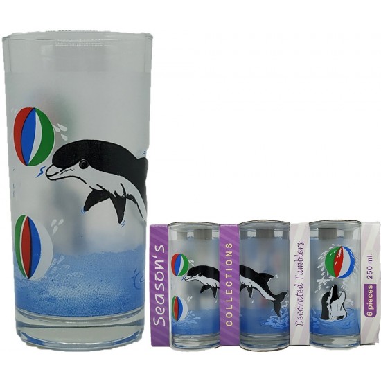 ΠΟΤΗΡΙΑ ΝΕΡΟΥ ΓΥΑΛΙΝΑ ΣΩΛΗΝΕΣ DOLPHINS ΣΕΤ 6ΤΕΜ 260ML