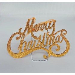 ΚΡΕΜΑΣΤΟ MERRY CHRISTMAS ΠΟΡΤΟΚΑΛΙ ΧΡΥΣΟ 25Χ17ΕΚ.